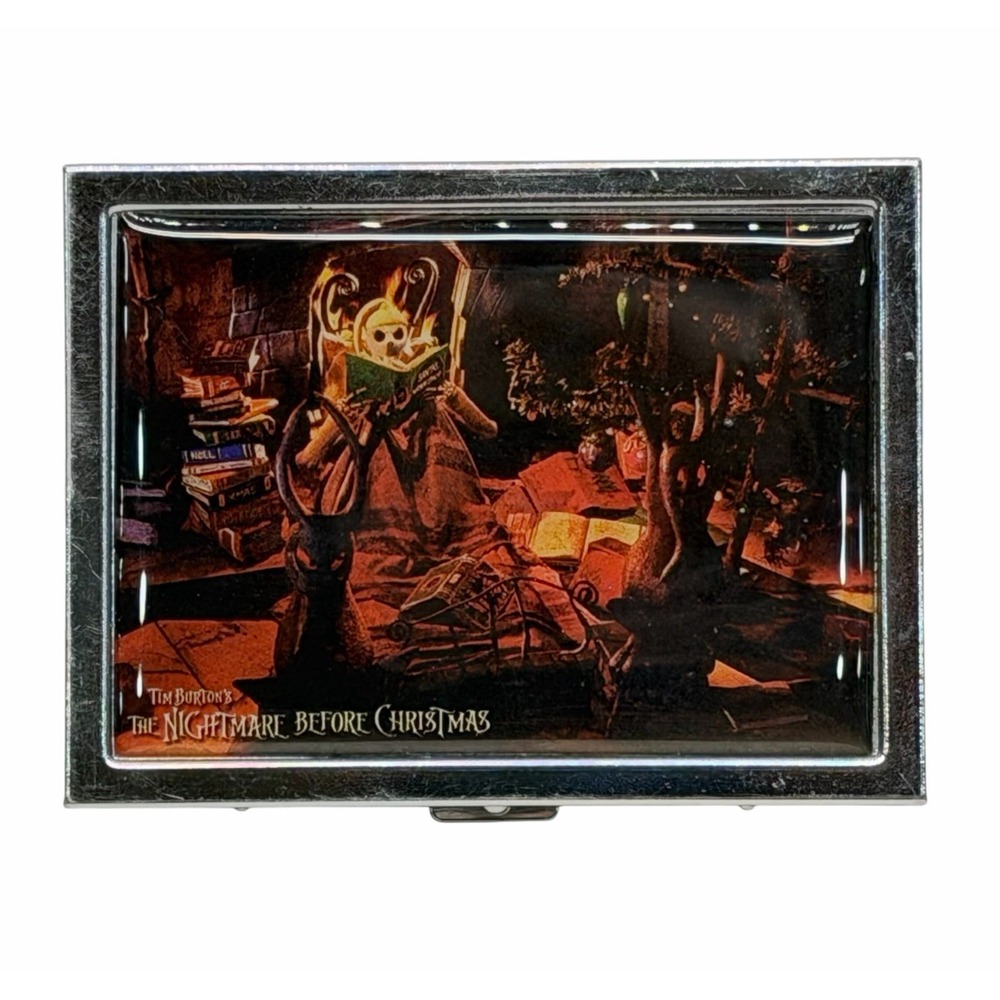 Vintage The Nightmare Before Christmas ID Money Holder Clip Metal Box Wallet